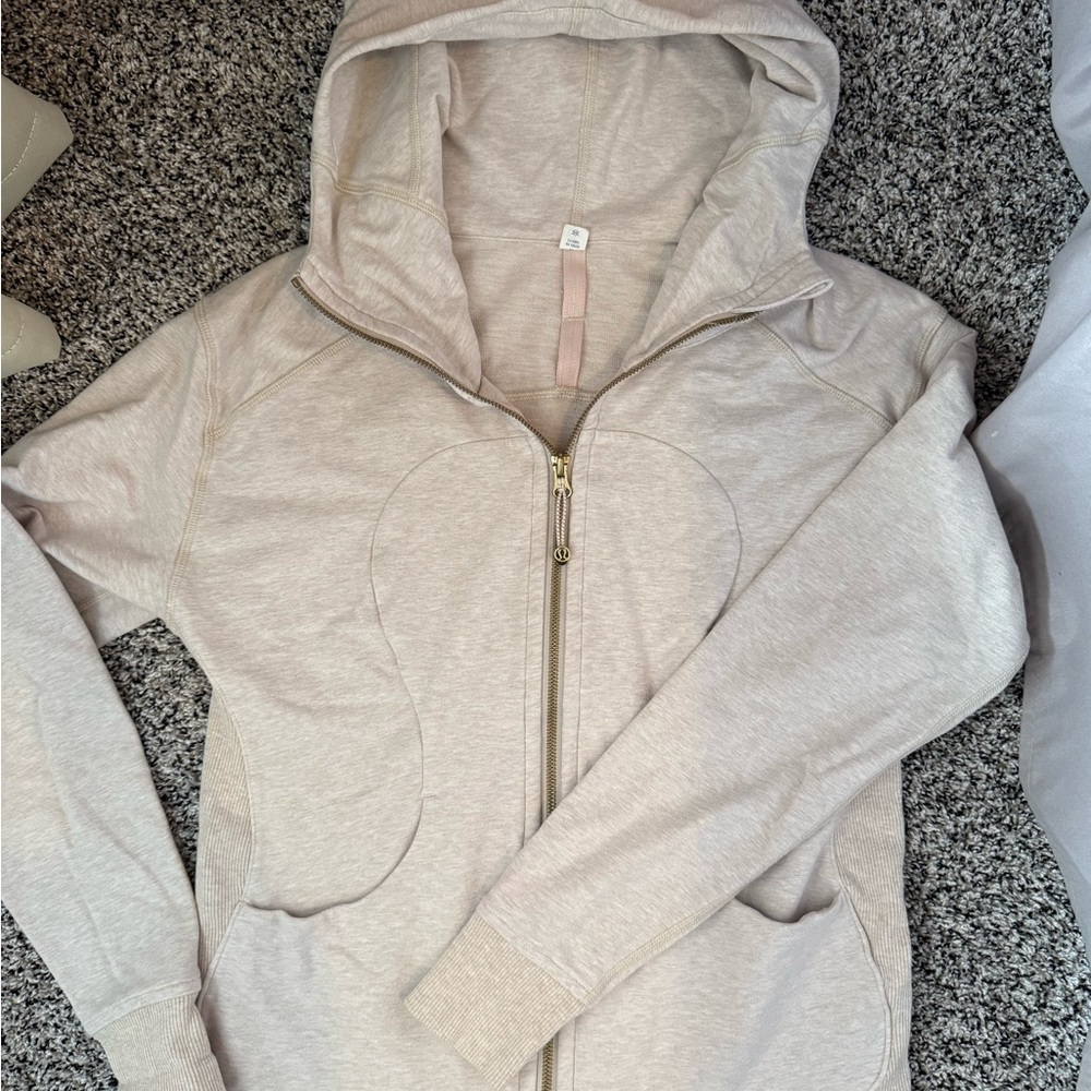 Lululemon Cream Zip-Up Hoodie